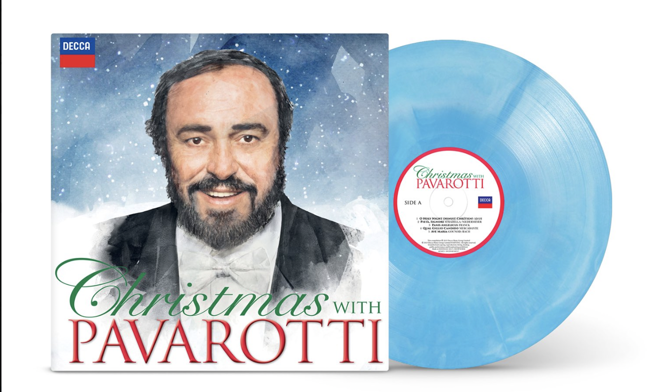 Płyta „Christmas with Pavarotti” wydana na niebieskim winylu